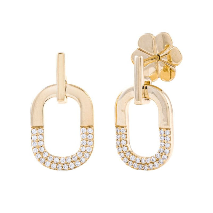Aretes de oro amarillo con perlas barrocas y diamantes
