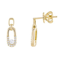 Set Central Diamond on 14K Yellow Gold Earrings & Necklace