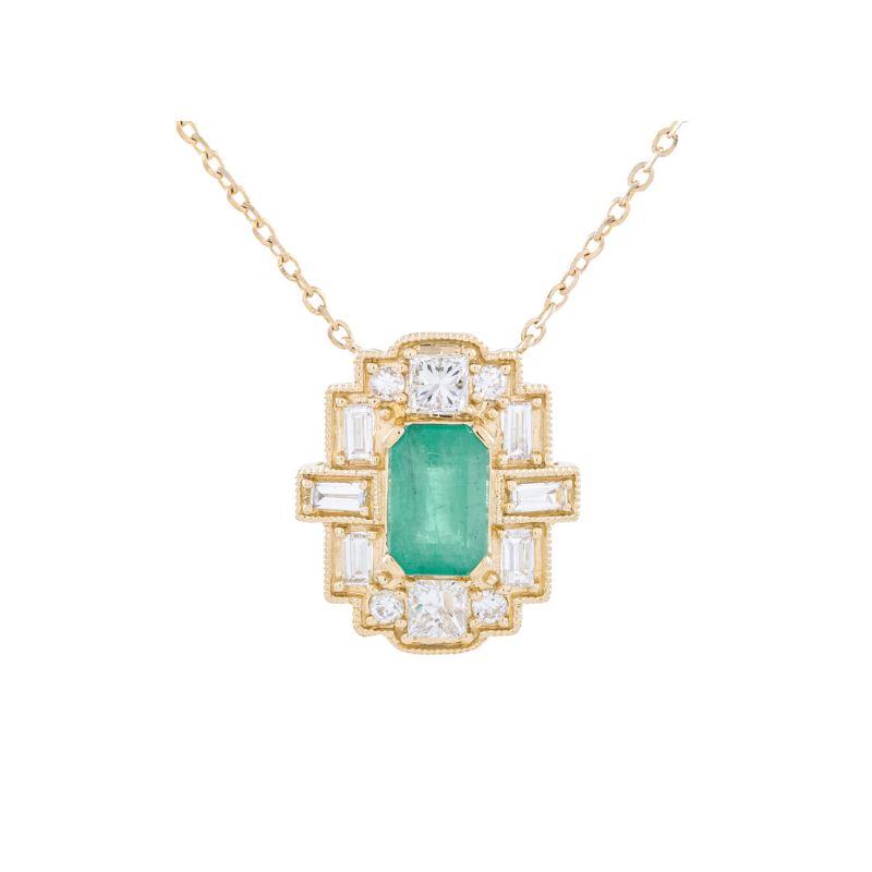 Emerald & Diamond Marrakesh style Necklace