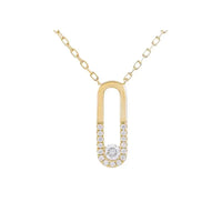 Set Central Diamond on 14K Yellow Gold Earrings & Necklace