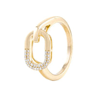Set Diamonds & Yellow Gold Squared Earrings & Ring