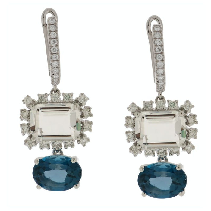 Aretes de oro amarillo con perlas barrocas y diamantes