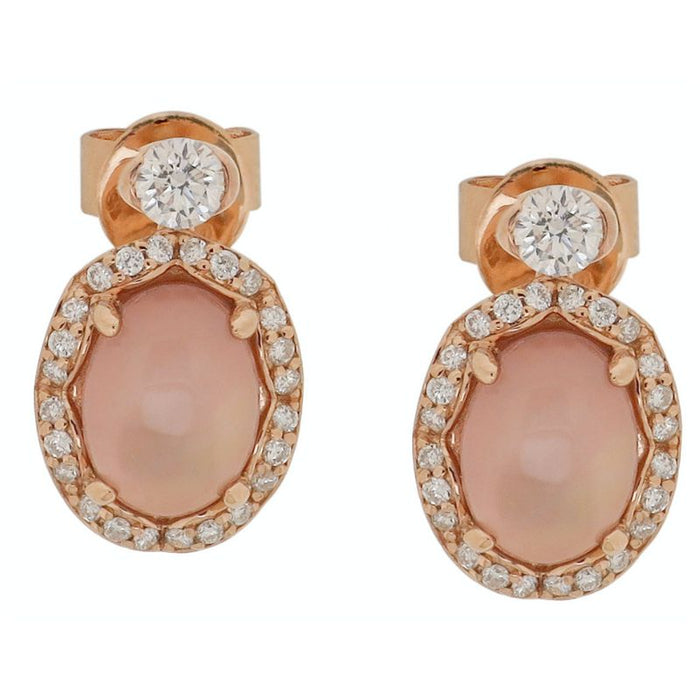 Aretes de oro amarillo con perlas barrocas y diamantes
