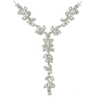 Lariat White Leaves on 18K Gold Necklace