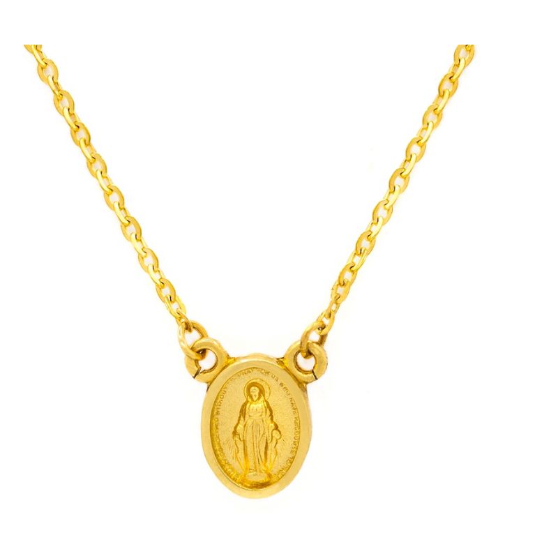 Miraculous Small Pendant on 14K Yellow Gold Necklaces