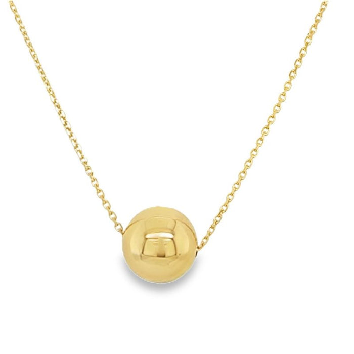 Ball Pendant on 14K Yellow Gold Necklaces