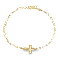 14K Yellow Gold with Cross in Bracelets
