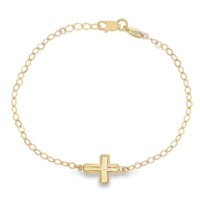 14K Yellow Gold with Cross in Bracelets