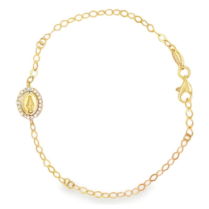 Mini Miraculous with Diamond on 14K Yellow Gold Bracelets