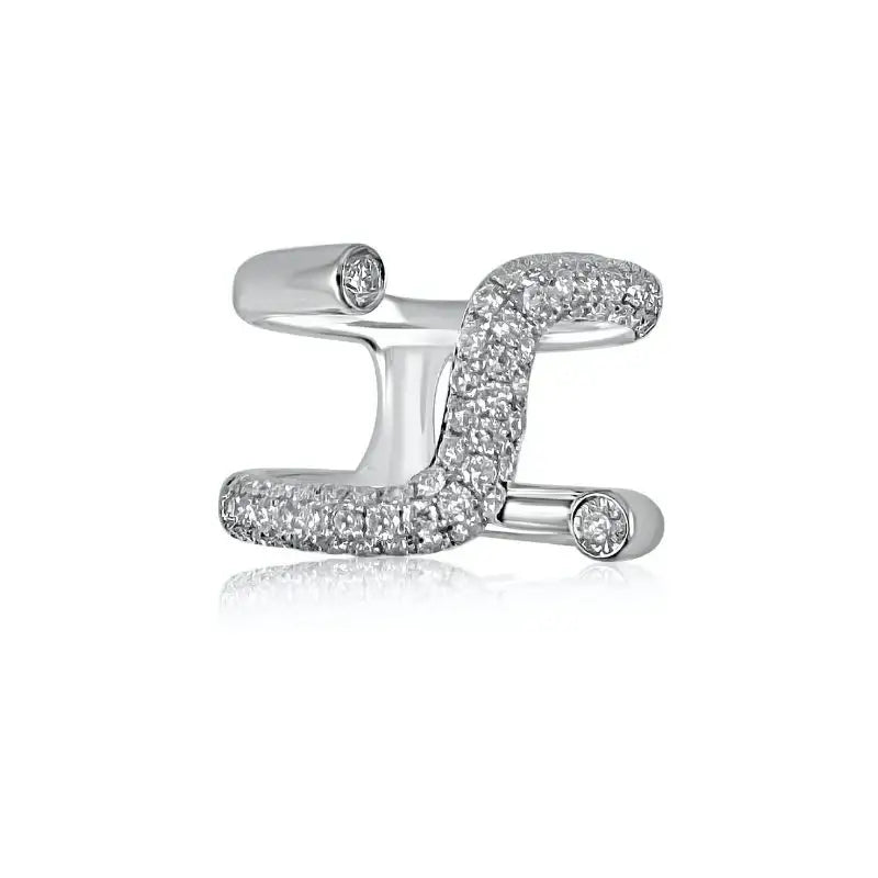 18K White Gold Open Wrap Diamond Rings