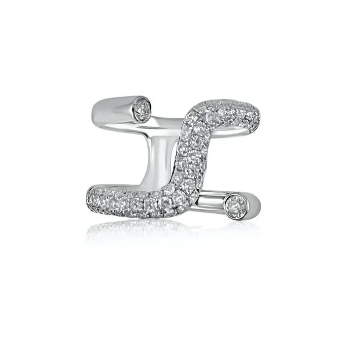 18K White Gold Open Wrap Diamond Rings