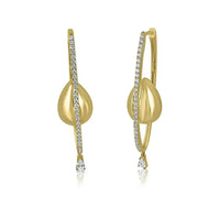 Diamond Hoop with Gold Drop Earrings