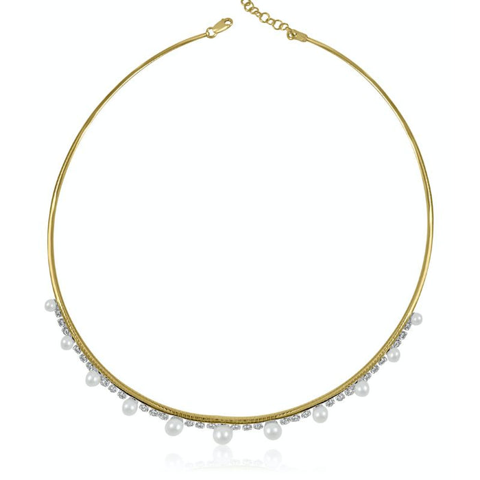 Pearls Choker on 14K Yellow Gold Necklaces
