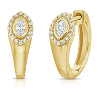 14K Yellow Gold & Diamond Eye Stud Earrings