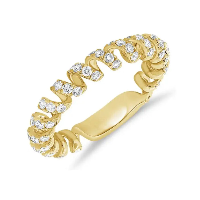 Stretched 14K Yellow Gold & Diamond Rings
