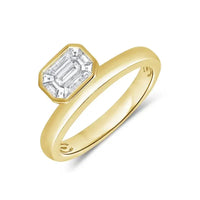 14K Yellow Gold Outside Baguette Diamond Rings