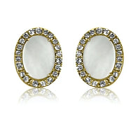 Set Mother of Pearl Oval on Yellow Gold Necklaces & Earrings