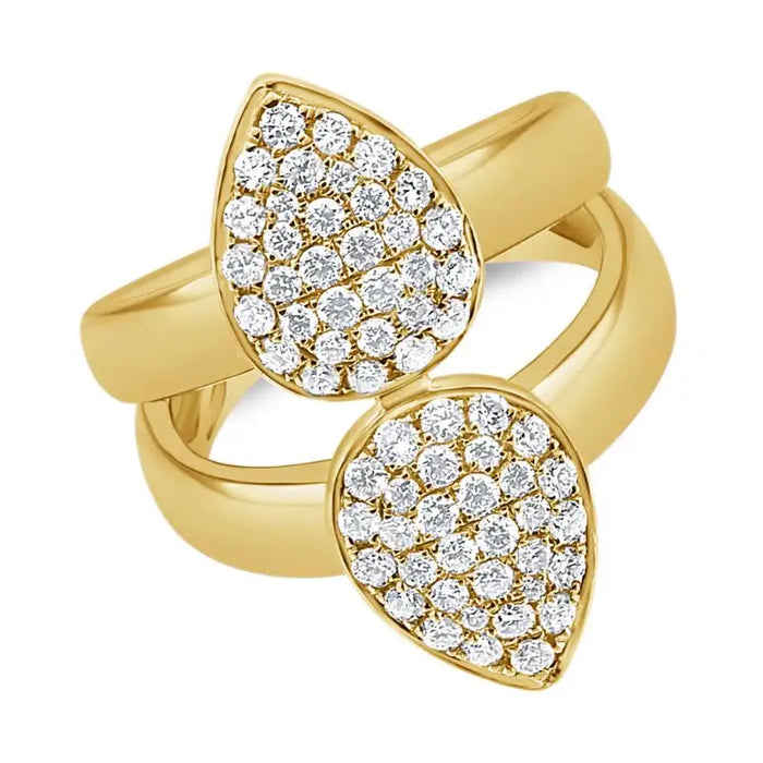 14K Yellow Gold & Double Drop Diamond Rings