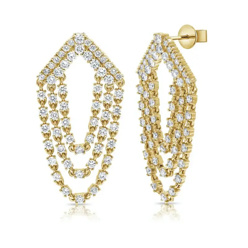 14K Yellow Gold & Diamond Chandelier Earrings