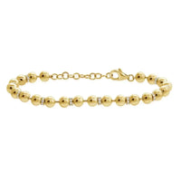 14K Yellow Gold & Diamond Beads Bracelets