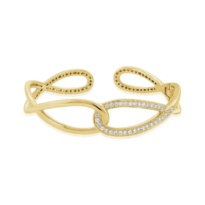 14K Yellow Gold & Diamond Hinged Knot Bracelets