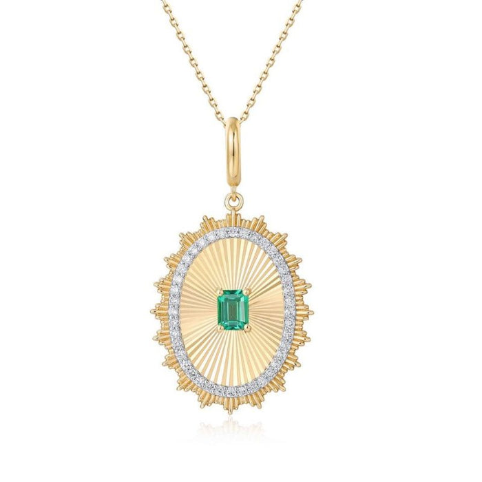 Charm Flute Emerald & Diamonds Pendant