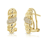 14K Yellow Gold & Diamond Braid Earrings