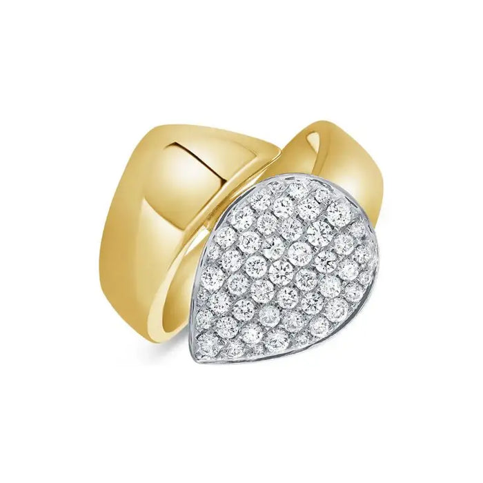 14K Yellow Gold Wrapped & Drop Diamond Rings