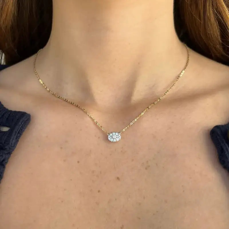 Diamond Pendant with 14K Yellow Gold Necklace