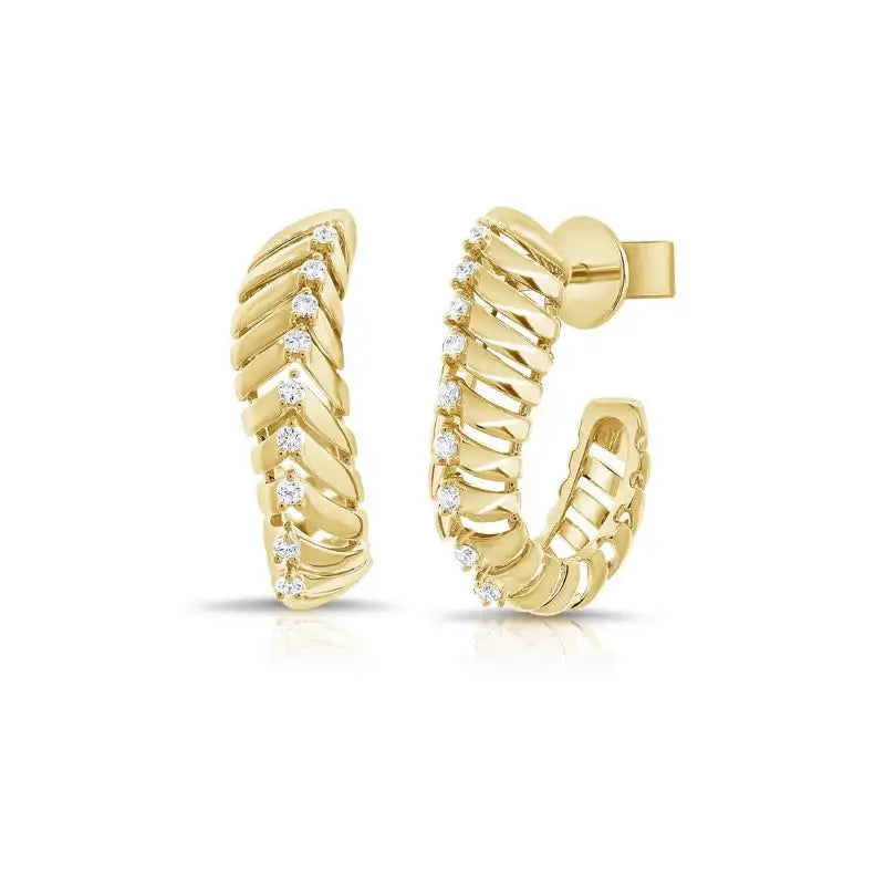 Set Yellow Gold & Diamond Snake Style Earrings & Ring
