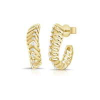 Set Yellow Gold & Diamond Snake Style Earrings & Ring