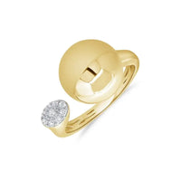 14K Yellow Gold Open Circle & Diamond Drop Rings