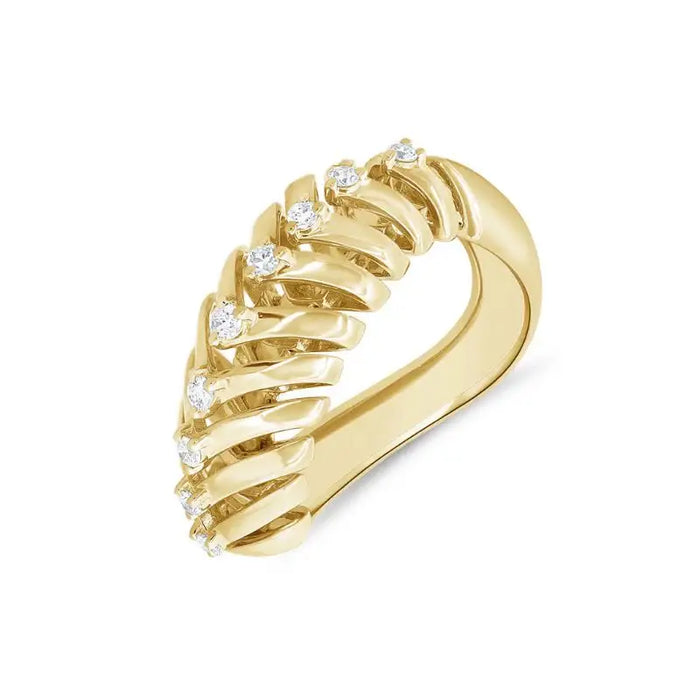 14K Yellow Gold & Diamond Snake Rings