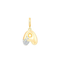 Bubble Letter Gold & Diamond Charm Pendant