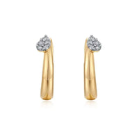 Top Diamond Drop & Gold Hoop Earrings