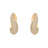 Diamond & Gold Curved Hoop Earrings
