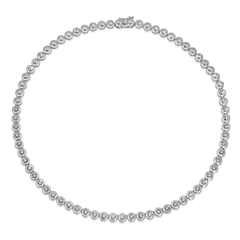 14K White Gold & Diamonds Necklace