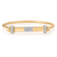 14K Yellow Gold with Diamond Magnet Cuff Bracelet