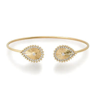 14K Yellow Gold Open Oval Flute Bracelet