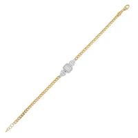 Diamond Baguette & Cuban Chain Bracelet