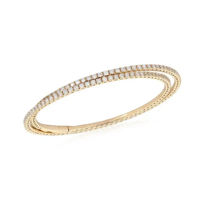 Stretchy Tennis Gold & Diamonds Bracelet