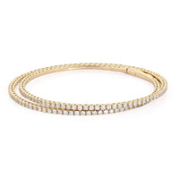 Stretchy Tennis Gold & Diamonds Bracelet