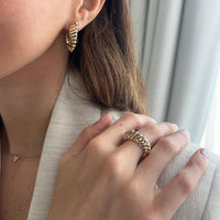 14K Yellow Gold & Diamond Snake Rings