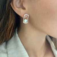 Set Mother of Pearl & Diamonds Earrings & Ring