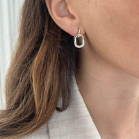 Set Diamonds & Yellow Gold Squared Earrings & Ring