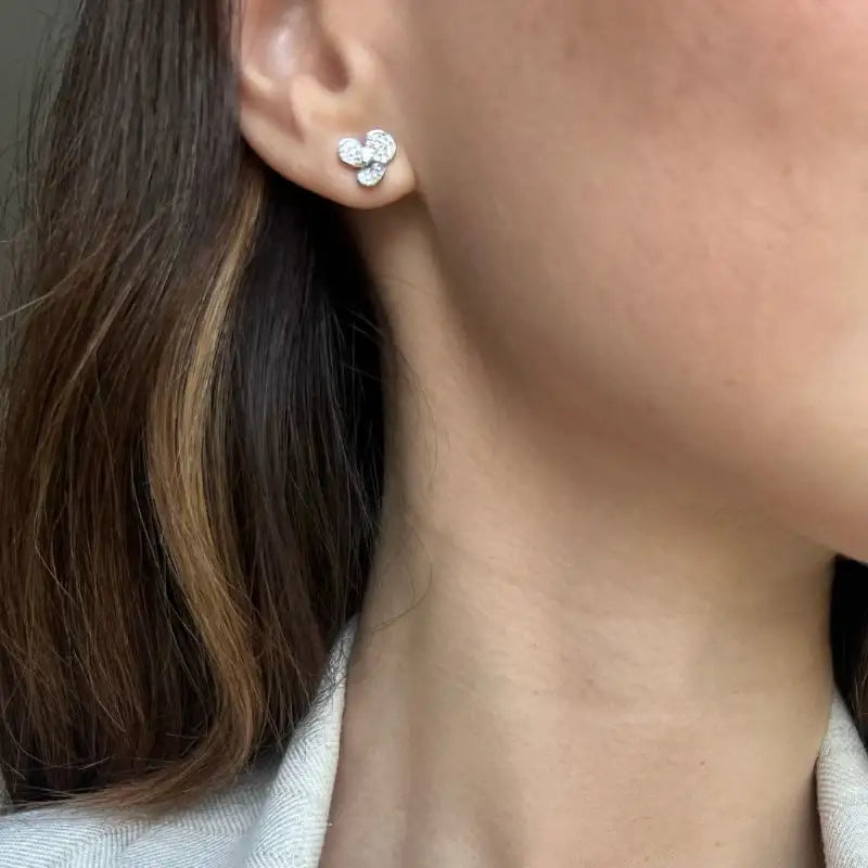 Set Three Clover Diamond Necklace & Earrings