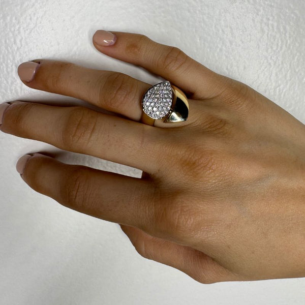 14K Yellow Gold Wrapped & Drop Diamond Rings