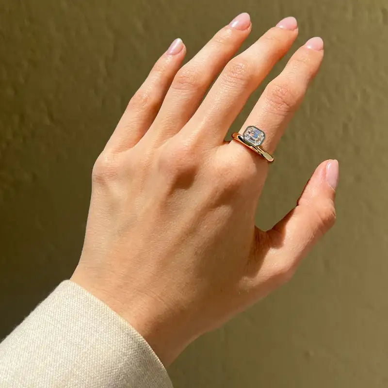 14K Yellow Gold Outside Baguette Diamond Rings