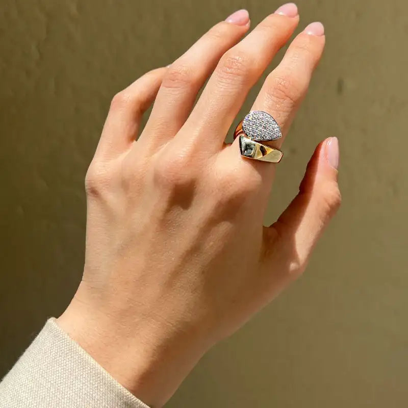 14K Yellow Gold Wrapped & Drop Diamond Rings