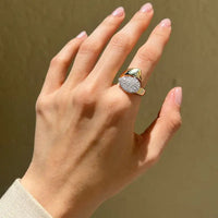 14K Yellow Gold Wrapped & Drop Diamond Rings